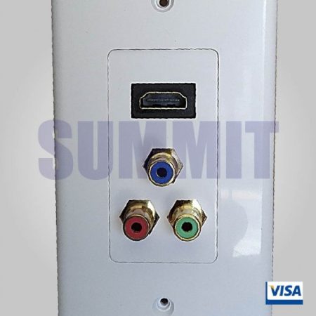 PLACA DE PARED 1 JACK HDMI + 3 JACK RCA SUMMIT