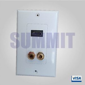 PLACA DE PARED 1 JACK + 2 JACK ENTRADA TIPO BANANA SUMMIT