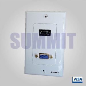 PLACA DE PARED 1 JACK HDMI+ 1 JACK VGA SUMMIT