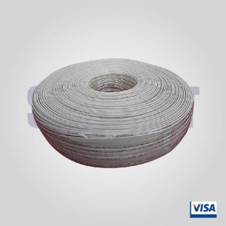 CABLE TELEFONICO DE 6 HILOS PLANOS 300 Mt CREMA